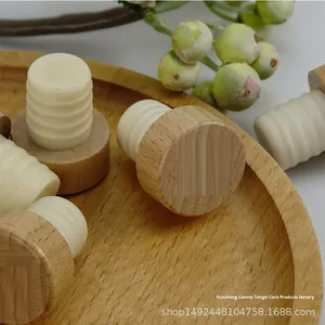 T-hình nút chai Stopper Polymer cao bằng gỗ Sồi/sồi cap Red & rượu vang trắng chai Stopper nhà sản xuất bán buôn có nắp đậy & đóng cửa - Product Image 4