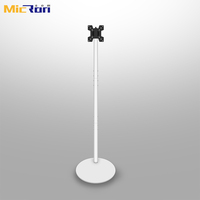 Base Giratoria Premium Blanca de 360 Grados para TV de 14-32 Pulgadas, Soporte de TV con Pedestal Redondo VESA 100x100, Capacidad de Carga de 10 kg, Soporte de Pared para TV