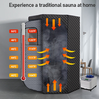 Sauna d'intérieur portable au design moderne, installation de tapis de sueur, tente de sauna du Pentagone à usage domestique