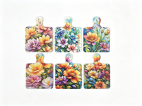 Al por mayor Salvamanteles de cerámica con diseño floral acuarela y contorno dorado, resistente al calor para cocina