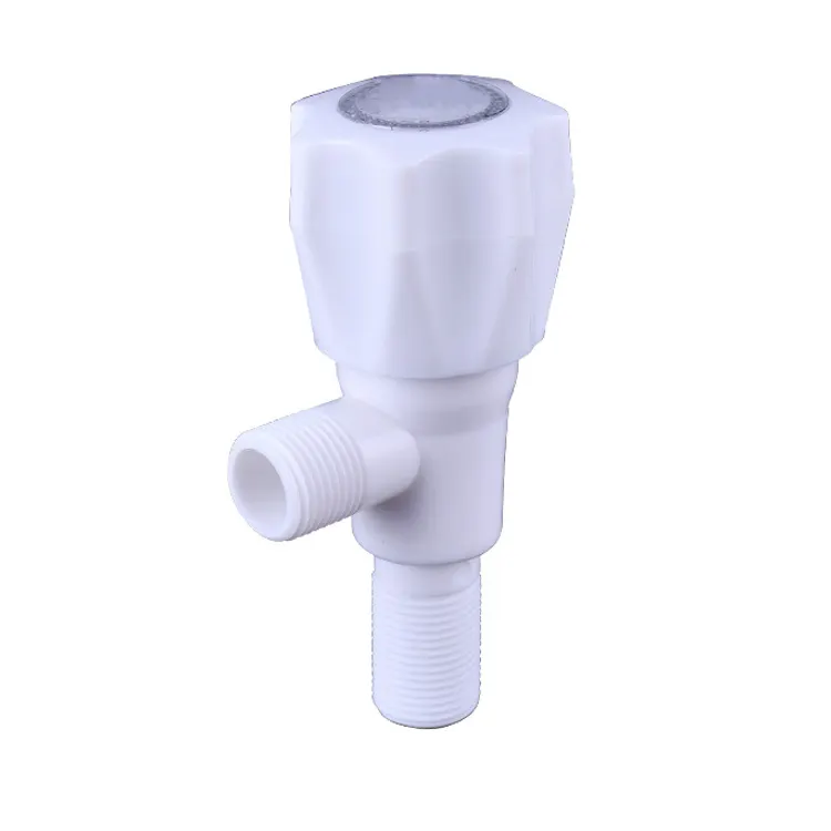 China Factory Kugel griff ABS Weiß Zweiwege hahn Kunststoff Wasserhahn Winkel ventil Wasserhahn für Hydrant
