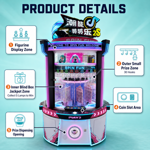 Macchina Arcade Girevole a Moneta Spin 2S con Display Illuminato per Premi e Jackpot a Sorpresa per Centri Commerciali - Product Image 5