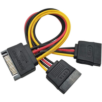 Serial SATA 15 pines macho a 2 SATA hembra Y Splitter Cable de alimentación HDD 15 pines Sata Cable