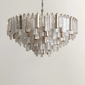 Lampadario di Lusso Minimalista in Vetro e Metallo Stile Vintage Italiano - Product Image 3