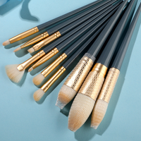10 buah set rias wajah pemula set lengkap dari rambut lembut eye shadow bubuk kuas perona pipi alat kecantikan riasan foundation