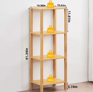 Estante de almacenamiento de bambú de esquina de 3 niveles, estante de inodoro multifuncional para baño, sala de estar, vajilla y herramientas, técnicas de laca - Product Image 1