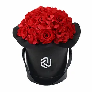 Caja de embalaje de flores con sombrero, caja de regalo personalizada, San Valentín, venta al por mayor