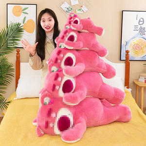 Oso de Peluche de Fresa Rosa Durmiendo, Juguete de Peluche de Dibujos Animados, Almohada de Sofá, Muñeca Lotsoed, Regalo de Cumpleaños para Niñas - Product Image 1