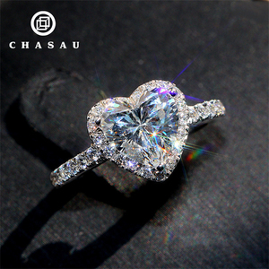 <span class=keywords><strong>Anello</strong></span> di Fidanzamento in Argento <span class=keywords><strong>925</strong></span> di Alta Qualità con Moissanite a <span class=keywords><strong>Cuore</strong></span> 1CT 6.5x6.5mm Colore D VVS1 per Donne Design Classico a <span class=keywords><strong>Cuore</strong></span> - Product Image 1
