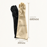 Gants en latex/butyl épaissis résistants à l'usure, bonne étanchéité, résistants aux acides et aux alcalis, gants de protection pour utilisation en laboratoire