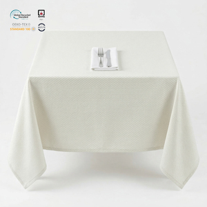 Mantel Redondo Jacquard Damasco Blanco de 90 Pulgadas al por Mayor, de Poliéster Impermeable y Ecológico para Decoraciones de Fiestas y Bodas - Product Image 1