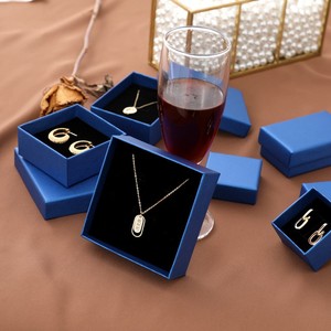 Cajas de Embalaje de Joyería de Cartón, Caja de Papel con Base y Tapa de Cuero Sintético con Logotipo Personalizado, Mini Caja de Joyería para Collares - Product Image 2