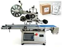 Machine d'étiquetage automatique de bureau pour surfaces planes, pour boîtes, sacs, pochettes, emballages en PVC, applicateur d'étiquettes adhésives