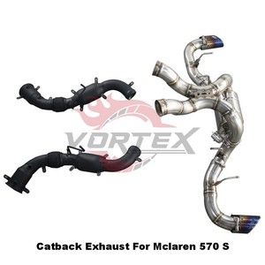 Vortex SS304 Downpipe for McLaren 570S 3.8T V8 Valved Catback Racing Muffler with X-Pipe Valvetronic Mirror Polished - Product Image 3