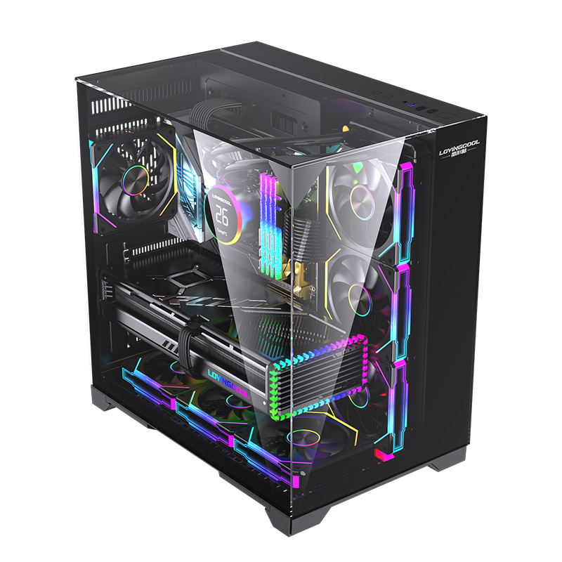 ORANGLES Lovingcool Hot Sale ATX Gaming PC Case | 3-Side Tempered Glass, RGB Fans, Mid-Tower Computer Cabinet, Supports Micro-ATX/ITX, Black – Factory Price (Qatar) - high resolution display - exposing craftsmanship - Image 2 of 6 | built for everyone | Lovingcool Hot Sale ATX Gaming PC Case | 3-Side Tempered Glass, RGB Fans, Mid-Tower Computer Cabinet, Supports Micro-ATX/ITX, Black – Factory Price (Qatar) for sale Georgia | Free Shipping ORANGLES