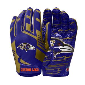 Gants de football impression silicone personnalisée de haute qualité conception d'équipe gants de football américain en gros - Product Image 4