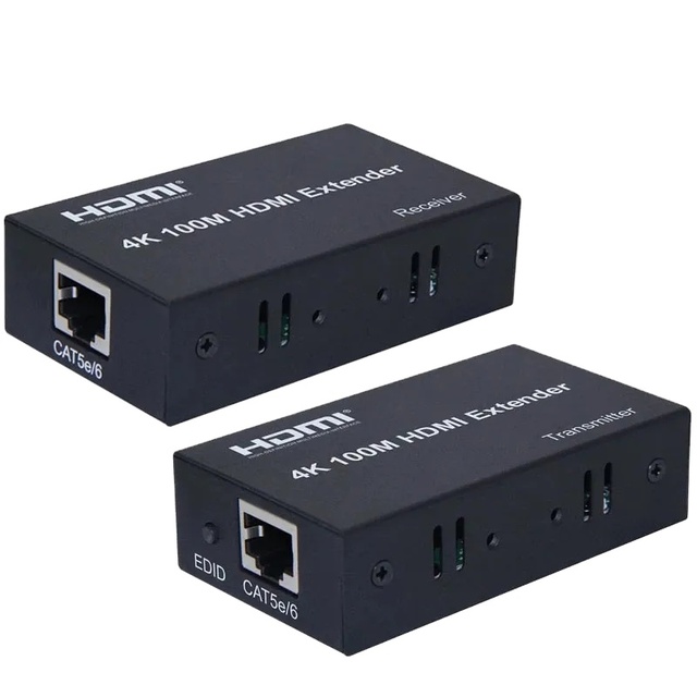 4K 100m HDMI Extender Via Cat5e Cat6 Rj45 Cable HDMI To Ethernet Transmitter and Receiver for PS4 Camera PC To TV Monitor