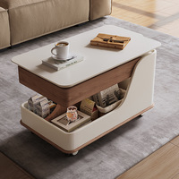 Table basse relevable en bois, table d'appoint roulante, chariot à collation mobile pour petit espace, salon, canapé, mobilier de maison moderne