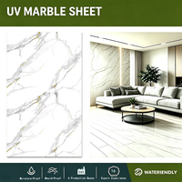 Plaque de marbre UV haute brillance ignifuge et imperméable pour la décoration murale commerciale
