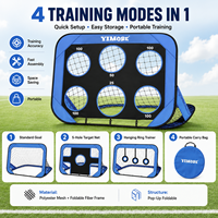 But de football pliable 4 en 1, en maille polyester, avec cadre en fibre portable, pour l'entraînement au tir au football pour enfants, avec sac de transport