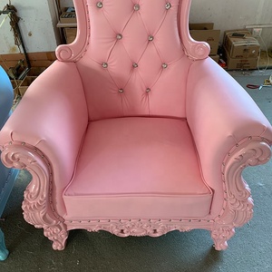 Foshan Factory Hot <strong>Pink</strong> Cheap High Back Antique King Throne Royal <strong>Chair</strong> for Sale - Product Image 3
