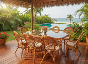 Ensemble de salle à manger JAVA, goût traditionnel, ensemble de salle à manger confortable, table longue, fabriqué en Indonésie pour hôtel, maison, villa, meubles - Product Image 4