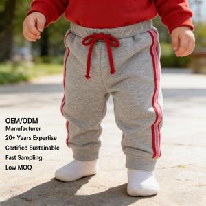 Vêtements pour bébé personnalisés, <span class=keywords><strong>pantalon</strong></span> de jogging en coton et polyester, rayures latérales, bas pour nourrissons et tout-petits - Product Image 1