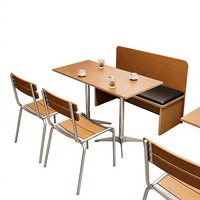 Ensemble table et chaises de style vintage pour restaurant et café, usage commercial, pour salons de thé, pâtisseries, thème océan, en PU, Guangdong