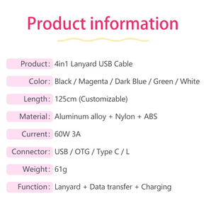 OEM Regalos Teléfono Cordón <span class=keywords><strong>Correa</strong></span> PD 60W Carga Nylon Cable USB C Cargador Cable C a C USB Cordón Cables de datos - Product Image 5