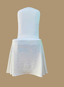Funda de Silla Plisada de Tres Puntas, Spandex Blanco/Color Personalizado, Tamaño Personalizado, Elástica y Duradera para Hotel o Boda - Product Image 3