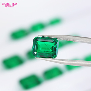 Tsavorite Garnet Rectangular Loose Stone Emerald Green Lab Created For Jewelry Making - Product Image 2