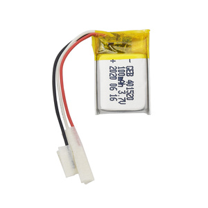 4mm厚フラットリポセルリチウムポリマーイオン電池GEB 401520 3.7V 90mAh 100mAhリチウムイオンポリマー電池 - Product Image 2
