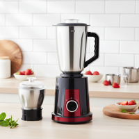 Ensemble de hachoir, mixeur et blender électrique de haute qualité pour usage domestique, puissant, avec moteur en cuivre de 700 W, en acier inoxydable, 3 vitesses