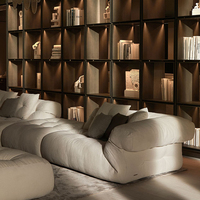 Canapé modulaire en velours rembourré en forme de L, design personnalisé, mousse haute densité, doux au toucher, pour salon de villa