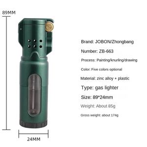 Logo personnalisé briquet au butane briquet torche à gaz rechargeable à triple flamme briquets allume-cigare accessoires pour fumer - Product Image 5