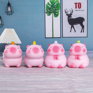 Tirelire Capybara Rose en PVC pour Enfants – Dépôt et Retrait Disponibles – Vente en Gros - Product Image 1