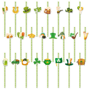 Pajitas Decorativas con Trébol de la Suerte DAMAI, Ideales para el Día de San Patricio, Fiestas Irlandesas, Bebidas y Decoración de Bares de Cócteles - Product Image 2