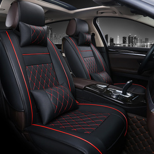 Sièges universels en cuir quatre saisons pour tous les modèles avec coussins de <span class=keywords><strong>siège</strong></span> d'oreiller Housses de <span class=keywords><strong>siège</strong></span> de voiture en cuir de luxe entièrement enveloppées - Product Image 3