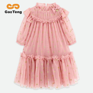 <span class=keywords><strong>All</strong></span>'ingrosso su ordinazione delle ragazze delle ragazze del partito abiti da principessa eleganti di pizzo abiti estivi <span class=keywords><strong>per</strong></span> le ragazze dei bambini di Tulle del vestito con la lamina d'oro della stampa delle ragazze - Product Image 2