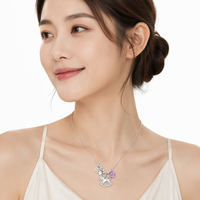Collier pendentif en argent S925 avec pierre naturelle Cheval du Zodiaque pour femme, personnalisable OEM ODM, vente en gros d'usine, ensemble de bijoux fins, cadeau
