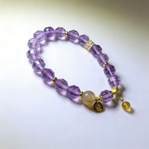 สายลูกปัดคริสตัลสีม่วง ได้รับการอวยพรด้วยโชคลาภแห่งไฟของทั้งเก้าบุตร และพลังสีม่วงมงคลที่มาจากทิศตะวันออก - Product Image 5