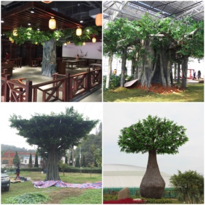 特大人工オークツリー＆キングココナッツパームツリー - 耐紫外線性フェイク植物（庭園、公園、リゾート、景観プロジェクト用） - Product Image 4