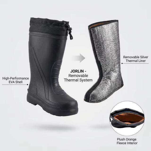 JORLIN OEM ultra Cold -60 Degree Resist EVA Winter Snow Boots with Removable Aluminum Foil Felt Composite Warm Socks Lining