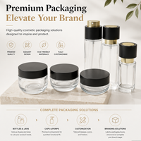 Ensemble d'emballages cosmétiques WEIKANG en verre transparent de luxe, pot cosmétique à fond épais et flacon pompe pour crème pour le visage, lotion 30ml 50ml