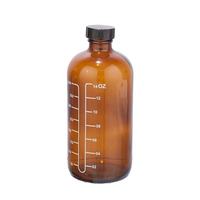 Vente en gros, bouteille vide en verre de 500ml pour médicaments liquides ambrés Boston