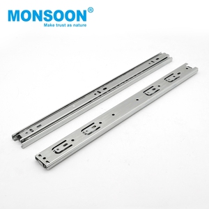 kitchen accessories full extension side mount drawer rail 35mm triple fold telescopic ball bearing runners hidden drawer slide - Product Image 4