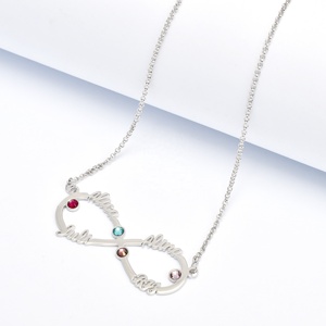 Custom <strong>Grandma</strong> Nameplate Infinity Charm Sterling Silver Necklaces Mama 925 Name Plate <strong>Jewelry</strong> - Product Image 2