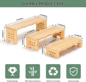 Lot de 6 supports à cupcakes en <span class=keywords><strong>bambou</strong></span> et présentoirs à étages pour événements commerciaux, supports rustiques pour buffet de desserts et repas festifs - Product Image 2