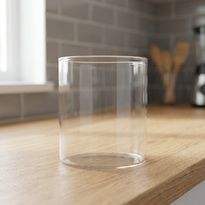 Clear <b>Glass</b> Cylinder <b>Vase</b> Wide Mouth Minimalist Tabletop Centerpiece - Product Image 4