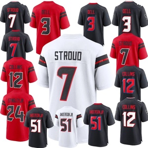 Vente en gros de broderies de haute qualité de Houston # 3 Lassiter # 12 <span class=keywords><strong>Collins</strong></span> # 21 Chubb # 7 Stroud # Maillot de football américain 51 Anderson Jr - Product Image 1